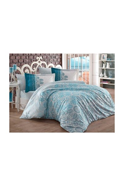 Hobby Комплект спално бельо от поплин за двойно легло Irene Turquoise