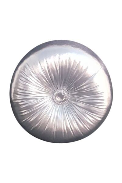 Mrs.Gugar وسادة حجرية مستديرة فضية ذهبية