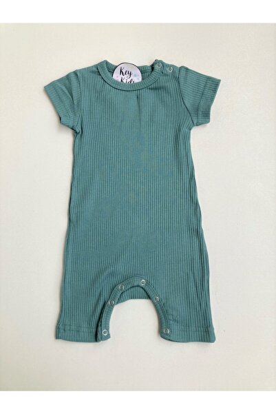 KEY KIDS Baby Girl Turquoise Short Sleeve Jumpsuit