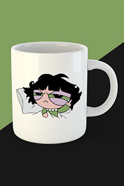 Genel Markalar Powerpuff Girls Buttercup Baskılı Porselen Kupa