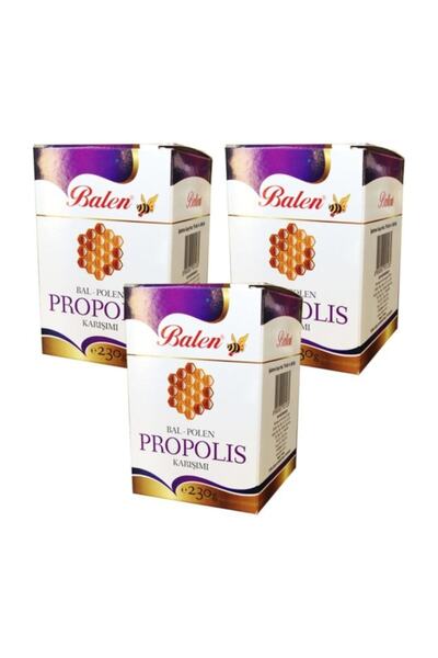 Balen مزيج العسل وحبوب اللقاح والبروبوليس 230 جرام × 3 قطع
