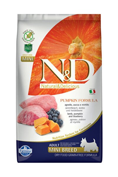 N&D Tahılsız Bal Kabaklı Kuzu Etli Ve Yaban Mersinli Mini Köpek Maması 7 kg