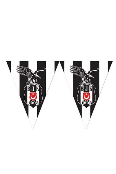 Beşiktaş Crib Stone Themed Triangle Pennant Flag Set 22X29 cm