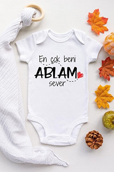 Generic Brand بدلة أطفال للجنسين باللون الأبيض من My Sister Lovers بأكمام قصي...