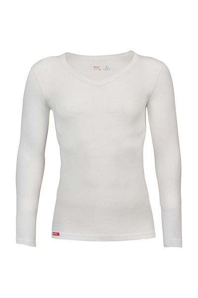 BSM Εσώρουχα Unisex Viloft Ecru Thermal V-Neck με μακριά μανίκια