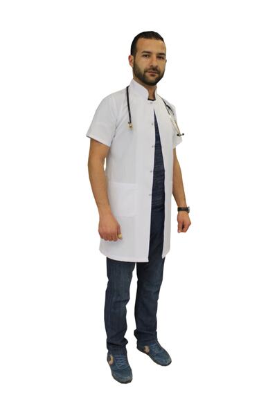 safaforma Prevailing Collar Men's Doctor Apron, Nurse, Teacher, Lab Pharmacis...
