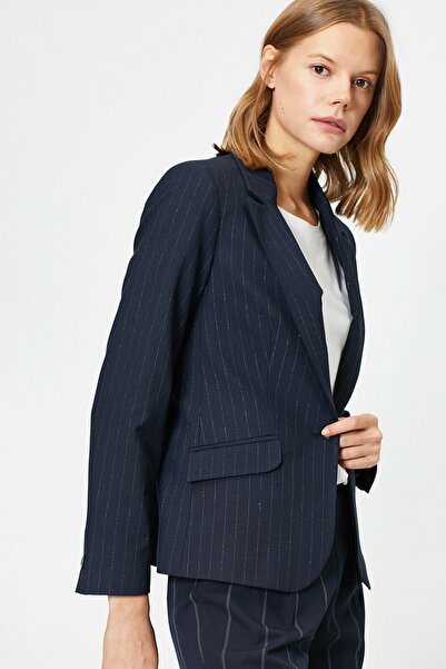 Koton Kadın Lacivert Cep Detaylı Ceket
