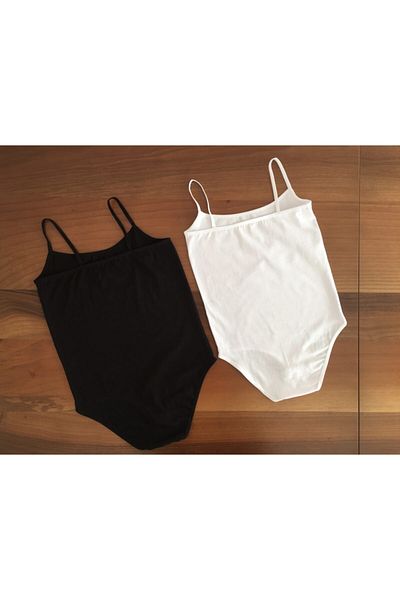 LEYNA BUTİK Black and White Rope Strap Clasp Body for Girl 3-9-14 Years Old - Pack of 6