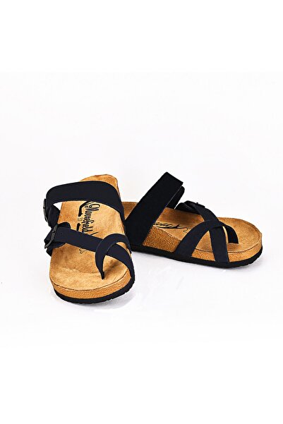 Moosefield Genuine Leather Black Women's Slippers