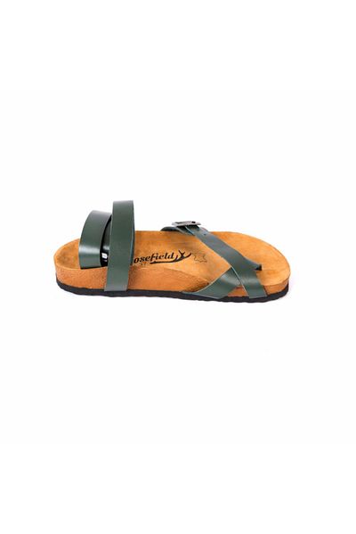 Moosefield Genuine Leather Green Women's Sandals