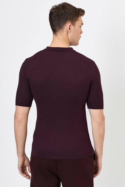 Koton Ανδρικό πουλόβερ με λεπτομέρεια με μωβ κουμπιά 0YAM91718GT