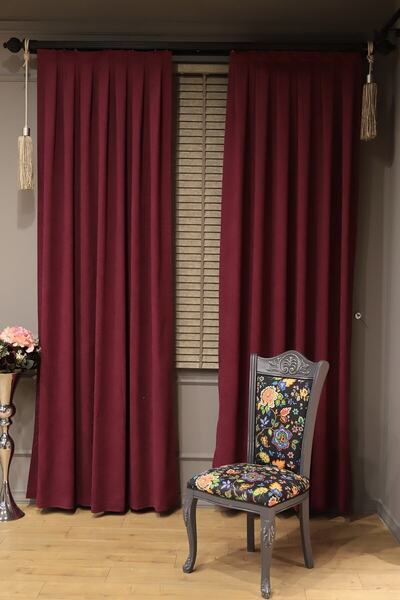 perhal perde ve halı Pleated Velvet Honeycomb Textured Single Wing Background Curtain