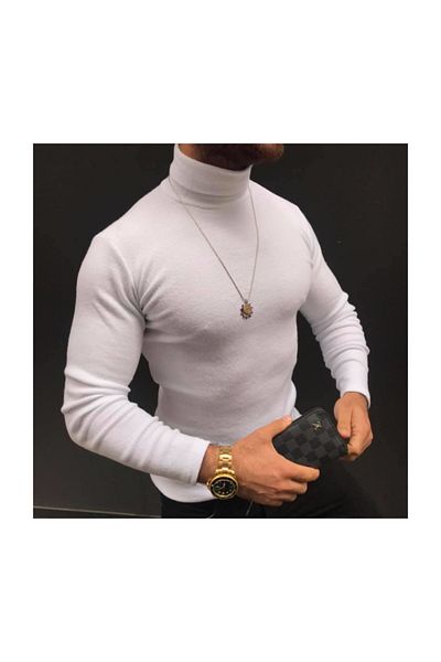 decolight Camisole Slim Fit Pulover Pescar Alb