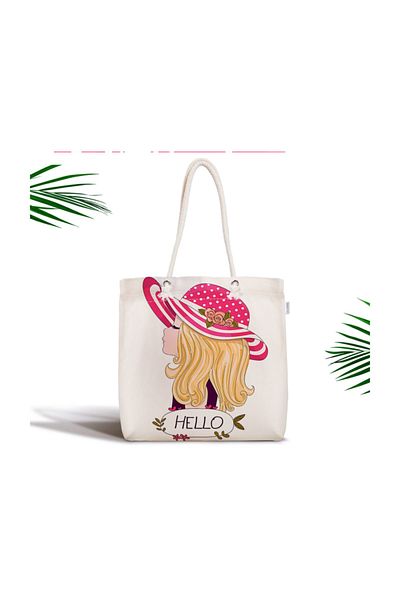 Realhomes Fashion Girl Digital Printed Μοντέρνα υφασμάτινη τσάντα με φερμουάρ Canta-730