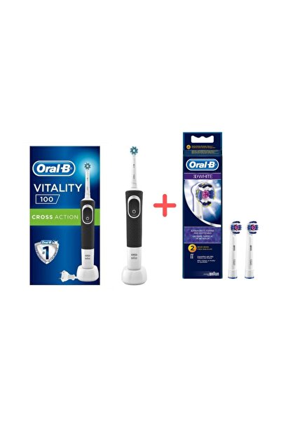 Oral-B Vitality D100 Şarjlı Diş Fırçası Siyah Ve 3d White Başlık