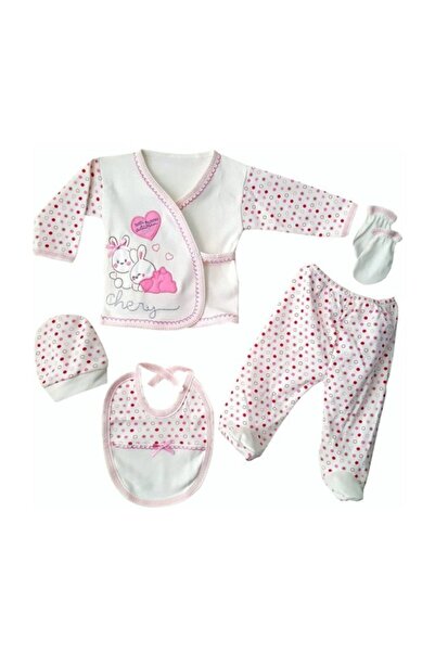 ESRARENGİZ HEDİYELER 5 Parça Bebek Hastane Çıkışı Yeni Doğan Zıbın Seti