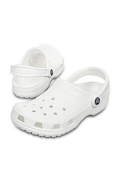 Crocs Kids شبشب كلاسيكي باللون الأبيض للأطفال