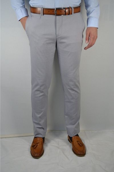 Bomonti Men's Gray Cotton Stretchy Pants with Watch Pocket