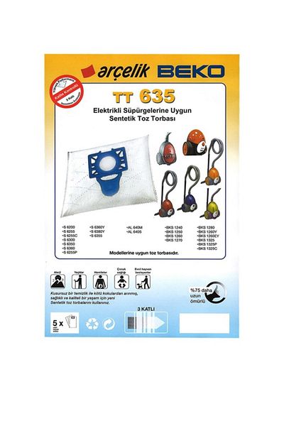 Arçelik Lynx S 6255 Compatible Broom Cloth Dust Bag 25 Pieces