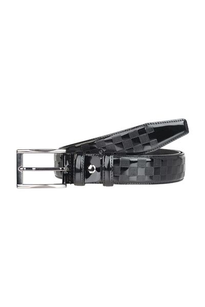 Deriza Ζώνη Tera Black Classic λουστρίνι
