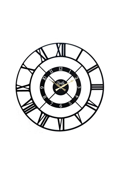 Otantik Ferforje Duvar Saati 15010 B Siyah 150cm 3boyutlu Sessiz 1,5 Metrelik...