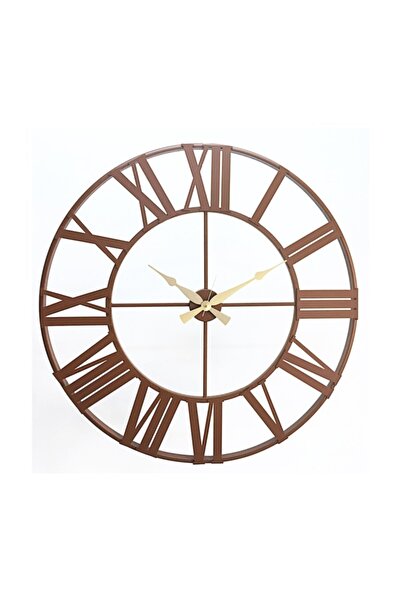 Otantik Ferforje Duvar Saati  9010 A Kahve 90cm 3boyutlu Sessiz