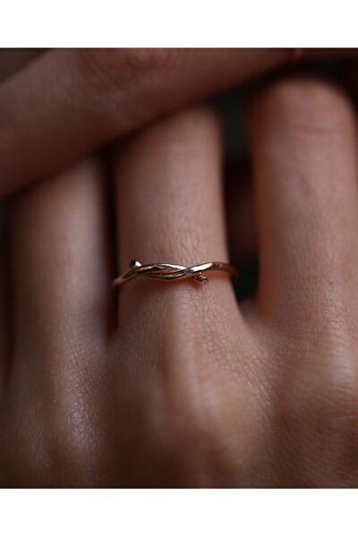 Reis Kuyumculuk Kadın Nisan Düğümü Sarı Altın Yüzük T1361.