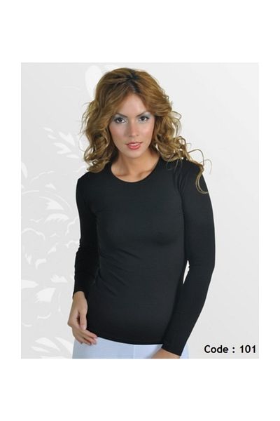 Ece Women's Crew Neck Black Long Sleeve Badi Bs1277mg