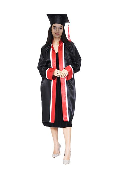 Mezuniyetshop Graduation Cubbesi Lise Black Red White