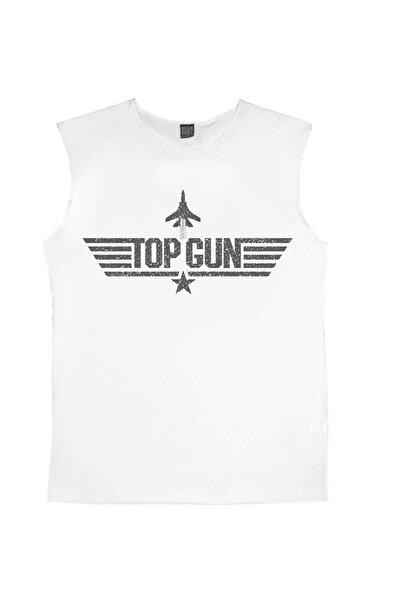 ROCKANDROLL Top Gun cu mânecă albă | Tricou fără mâneci pentru bărbați | Atle...