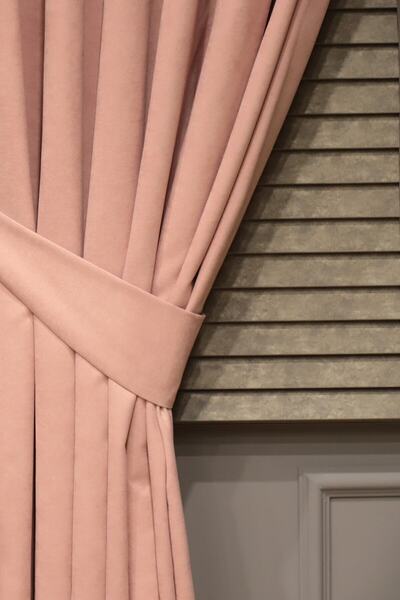 perhal perde ve halı Pleated Velvet Honeycomb Textured Single Wing Background Curtain