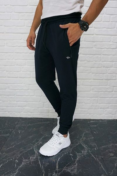 DYNAMO Pantaloni de sport pentru bărbați, albastru marin, pentru scufundări, cu elastic pentru picioare