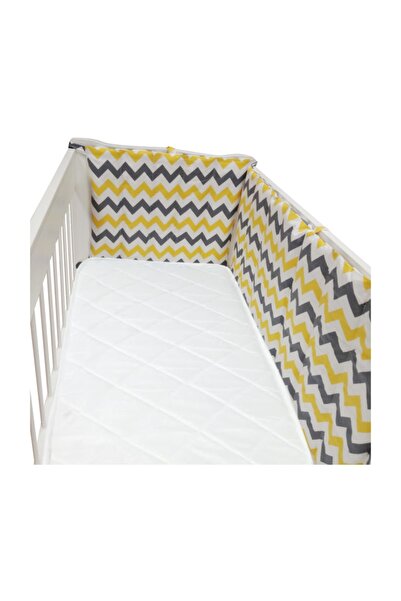 bebyx % 100 Pamuk Sık Dokumalüx Beşik Kenar Koruma & 4 Kenar Yüksek Set 120 x 50 cm