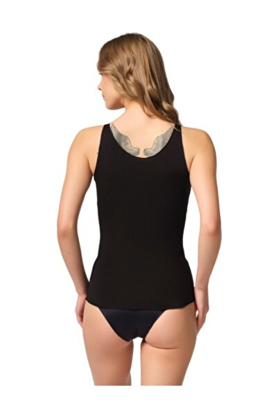 Emay Жіночий двошаровий бавовняний майка з широкими бретелями, чорний 2815s