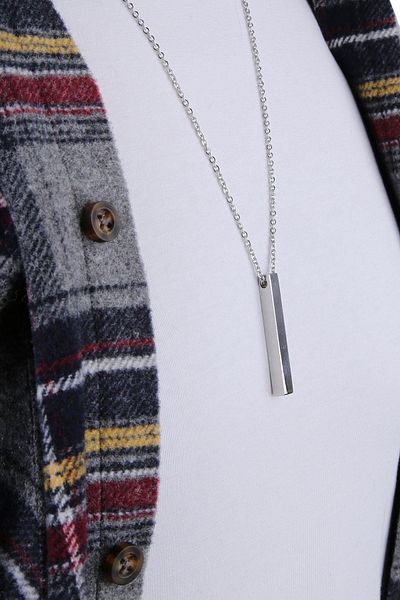 Kravatkolik Silver Color Bar Necklace