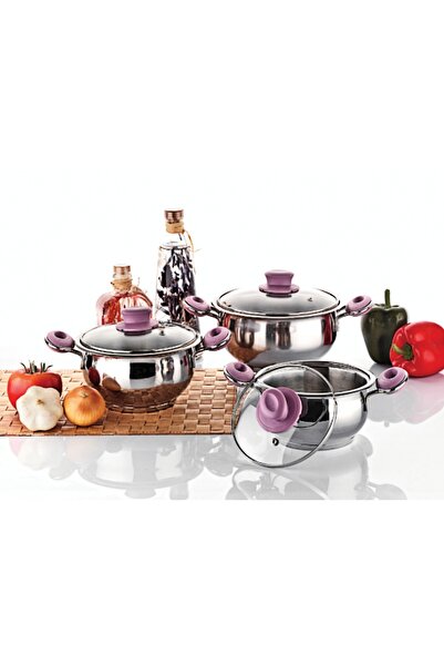 AYEM CENTER Hascevher Begonya Milenyum 6 Parça Tencere Seti