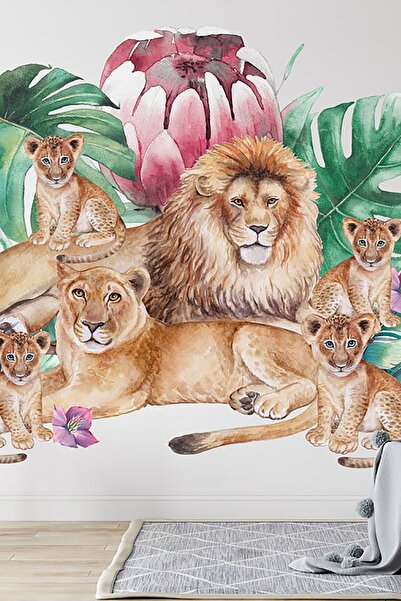 TUGİBU مجموعة ملصقات الحائط الحديثة لعائلة الأسد