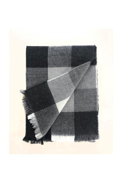 Makro Optik Black and White Checked Scarf