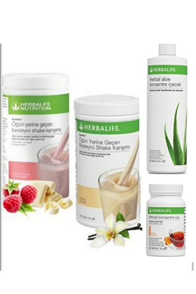 Herbalife Ahududulu-beyaz Çikolatalı Ve Vanilyalı Shake,şeftalili Bitkisel Ça...