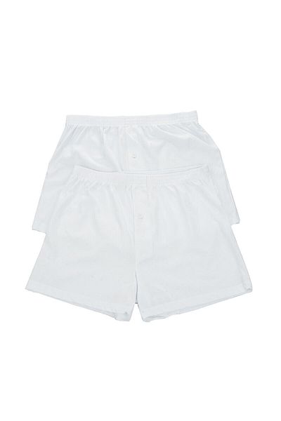 Dagi Ανδρικό λευκό χτενισμένο βαμβακερό 2 Pack Boxer 1220