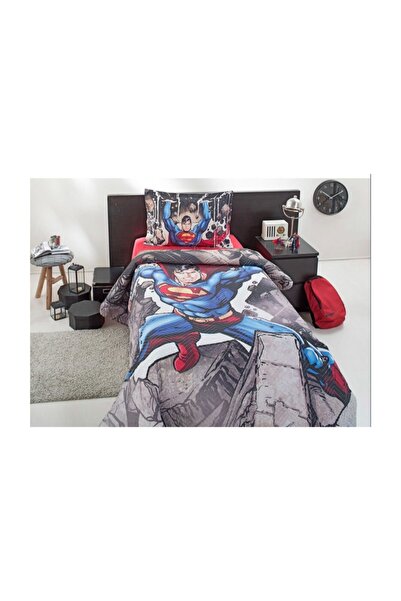 Özdilek Superman Stone Tek Kişilik Lisanslı Kapitone Nevresim Takımı Gri