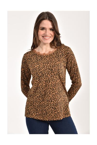 Seamoda Leopard Pattern Blouse Mustard Yellow