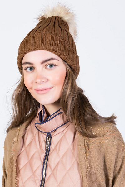 POSUSS Wick Knitted Acrylic Women's Beanie Brown - Ps676