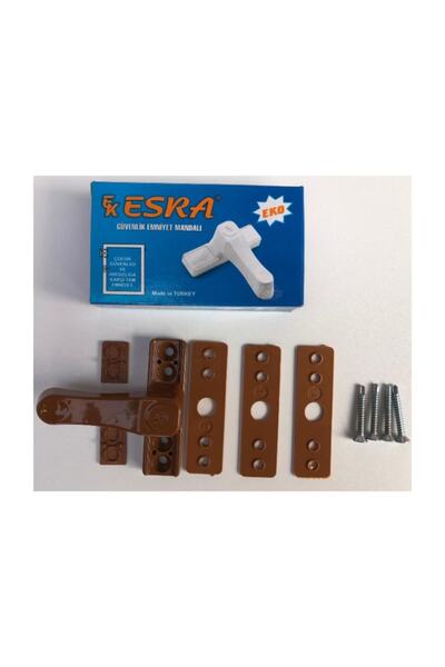 Esra Pvc Kapı Pencere Güvenlik Kilidi Emniyet Çocuk Kilidi Koyu Kahve 8 Adet