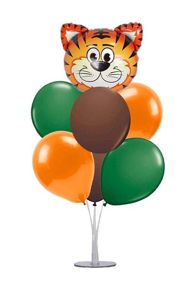 kidspartim 7-Piece Balloon Stand Bundle Tiger Safari Themed Balloon