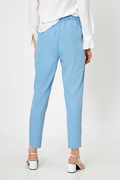 Koton Dámské modré kalhoty s normálním pasem 0YAK42910UW