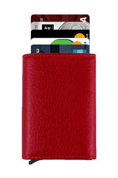 Garbalia Genuine Leather Red Wallet with Sparta Mechanism