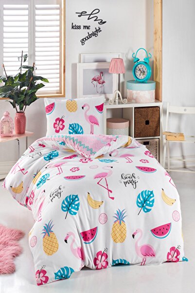 Enlora Home Beyaz Junior Nevresim Seti Tek Kişilik Kokteyl