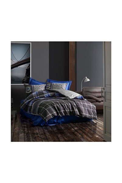 Cotton Box طقم غطاء لحاف فردي من Masculine Ranforce روبرتو أنثراسايت