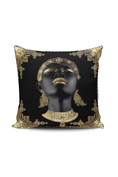 Alkan Homes غطاء وسادة مطبوع رقميًا للفتيات الأفريقيات